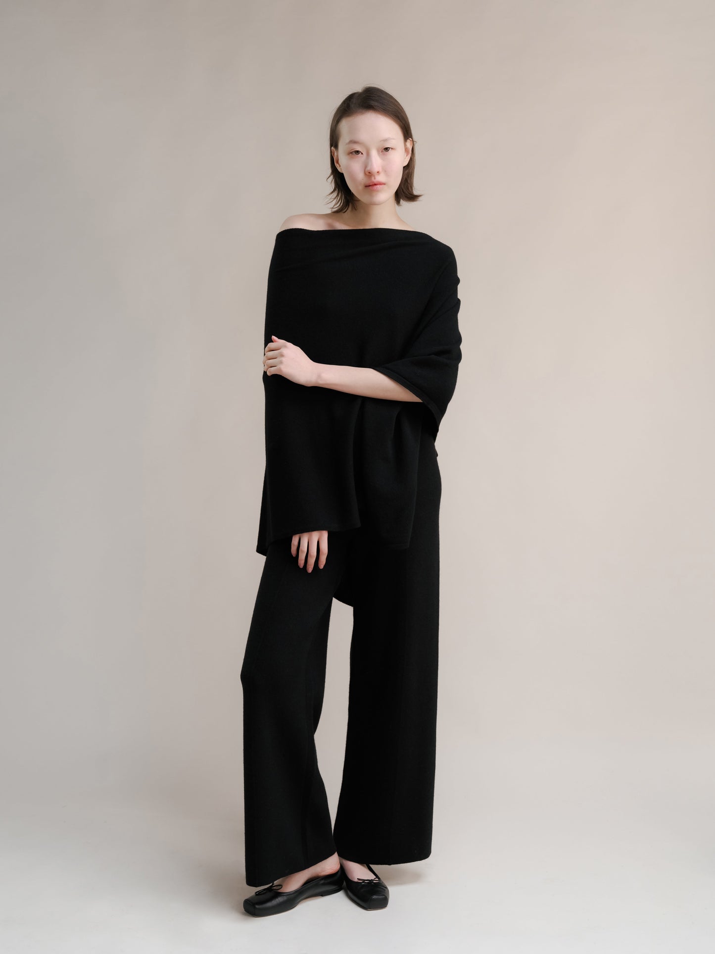 Cashmere Mix Wide-Leg Trousers