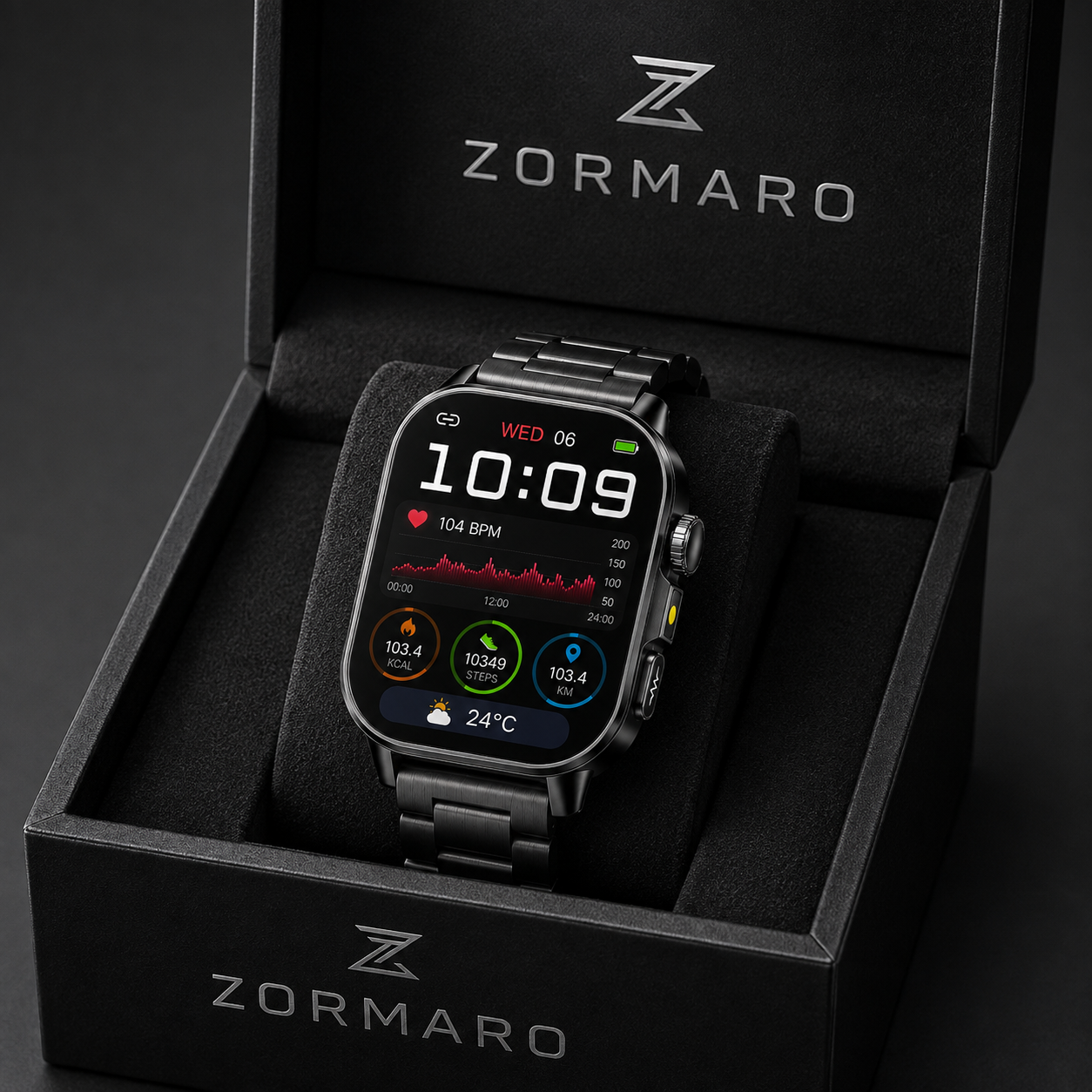 Zormaro ECG+PPG Smartwatch – Premium AMOLED Display