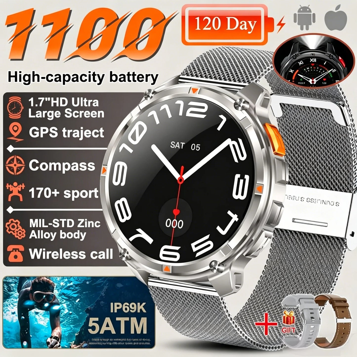 Zormaro T-REX3 Ultra GPS Smartwatch