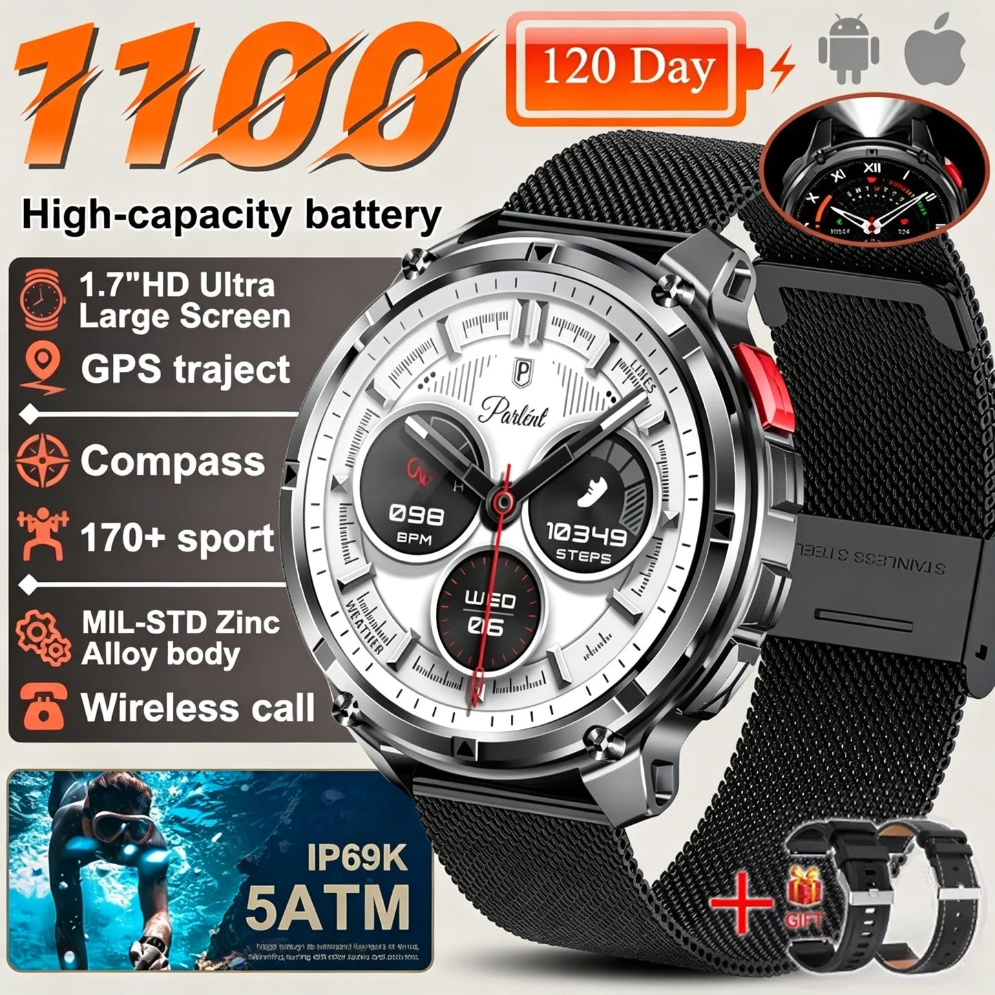 Zormaro T-REX3 Ultra GPS Smartwatch