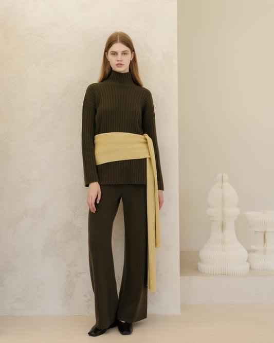Cashmere Mix Wide-Leg Trousers
