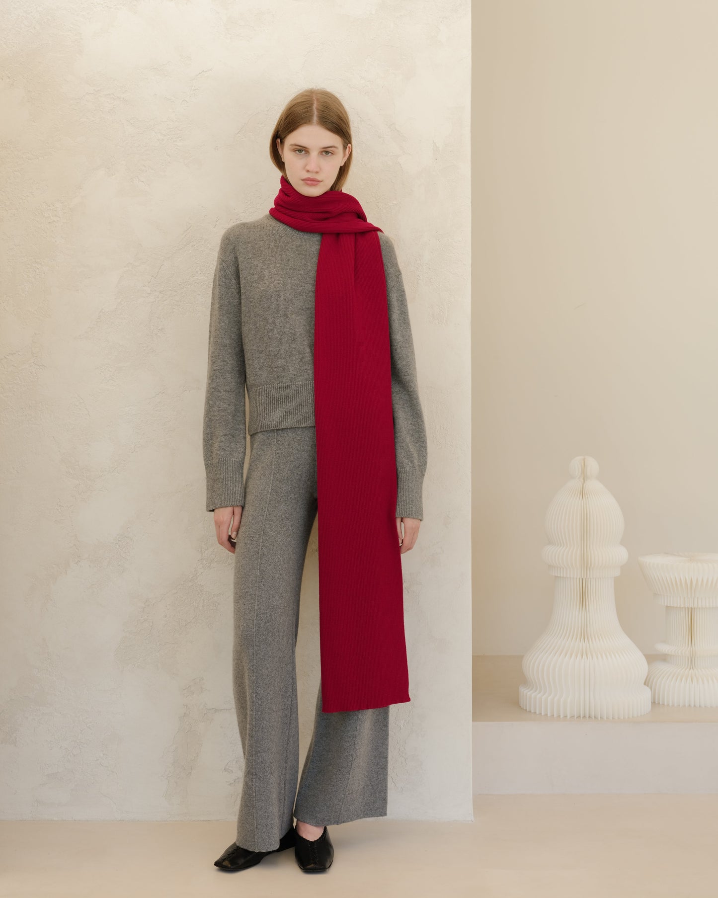 Cashmere Mix Wide-Leg Trousers