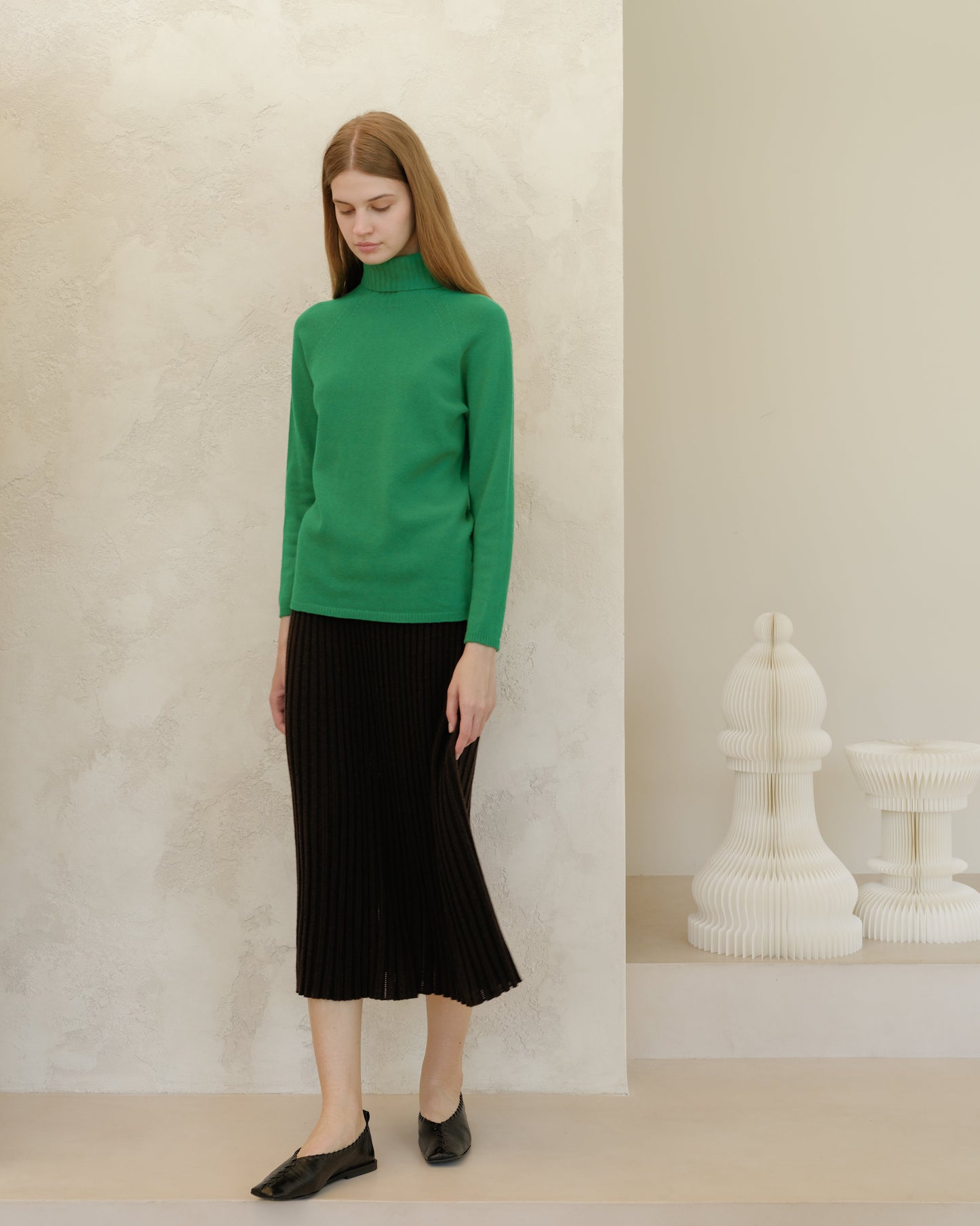 Cashmere Mix Perforated Skirt