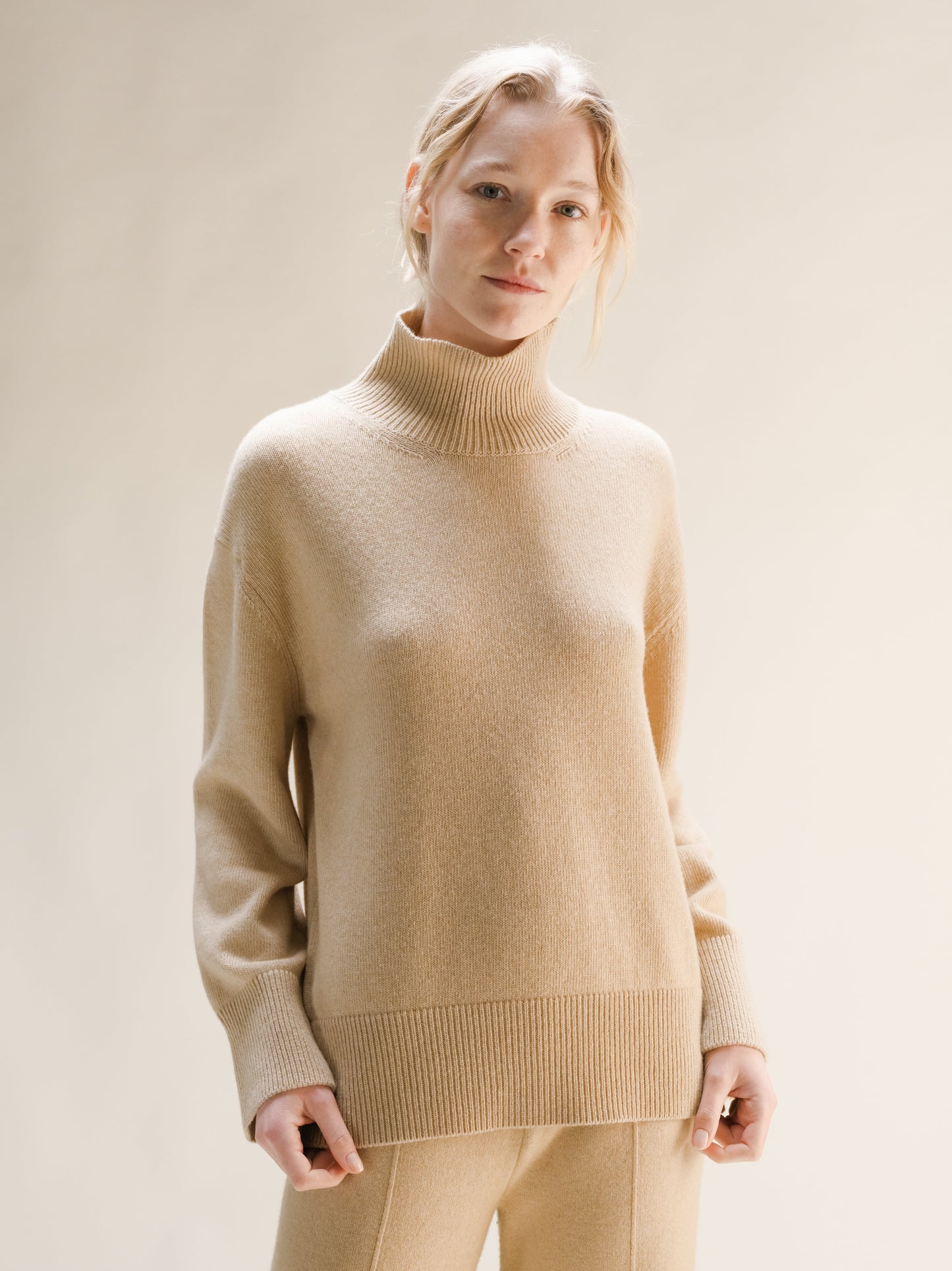 Cashmere Mix Maxi High Neck