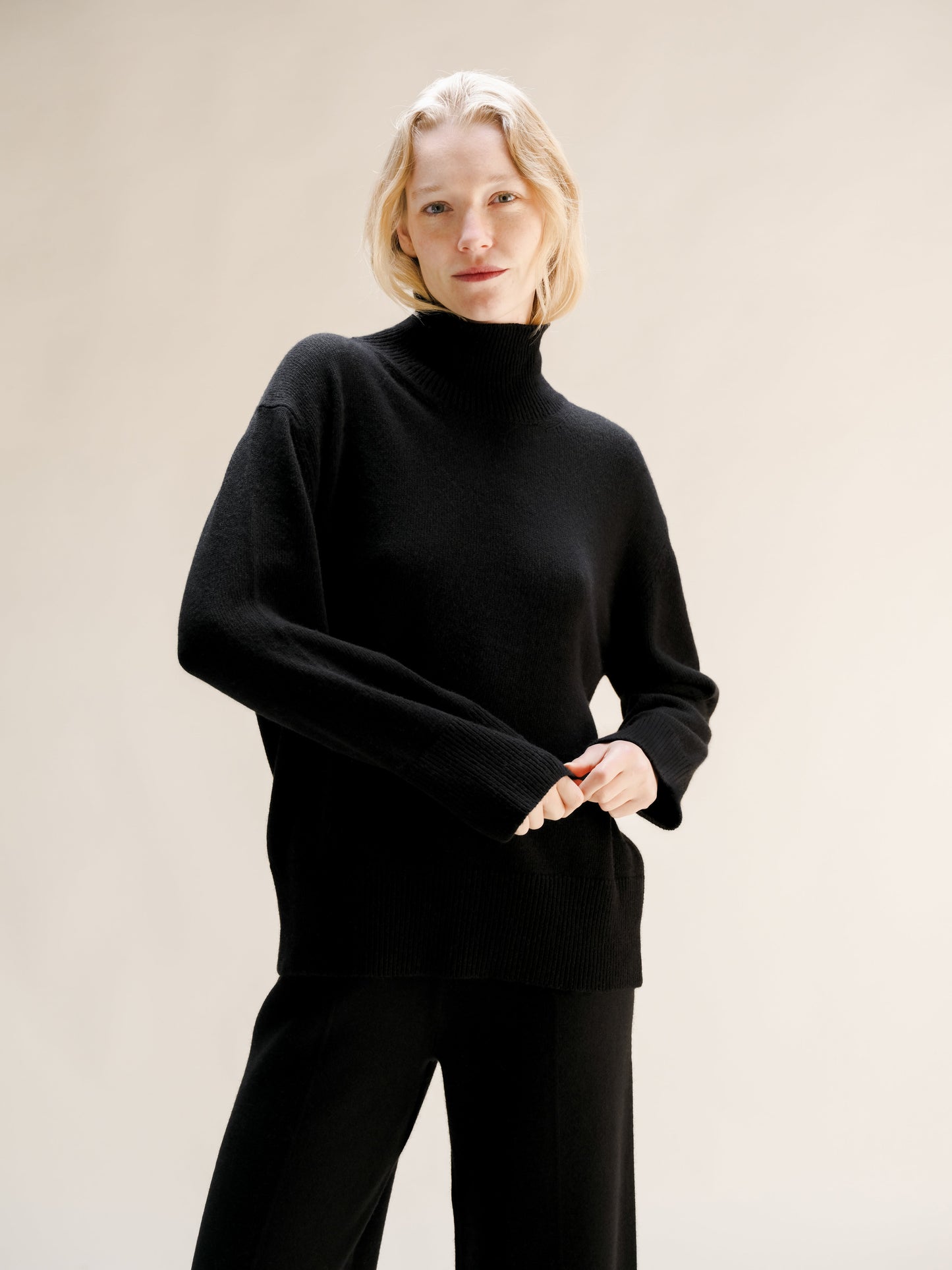 Cashmere Mix Maxi High Neck
