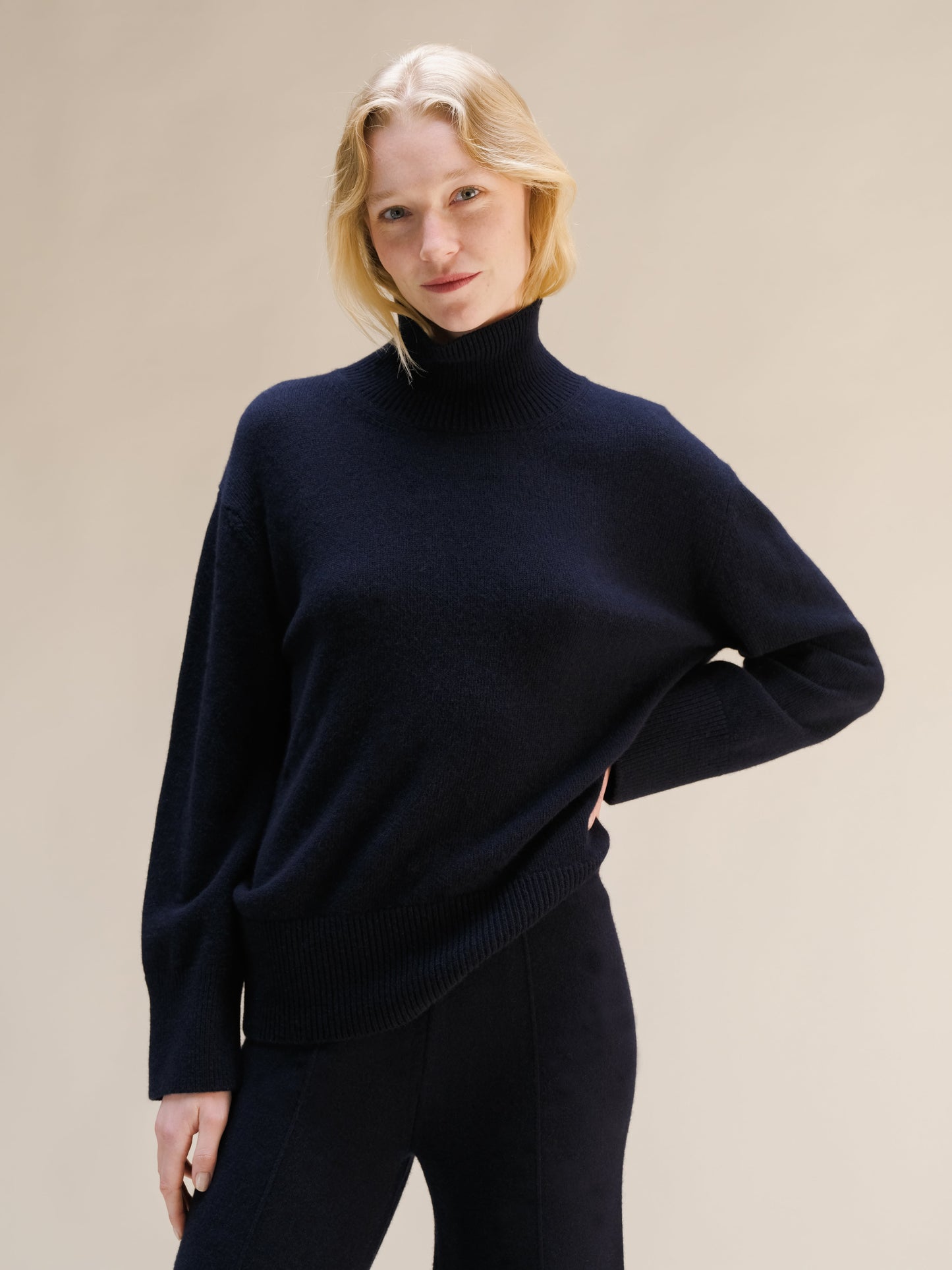 Cashmere Mix Maxi High Neck