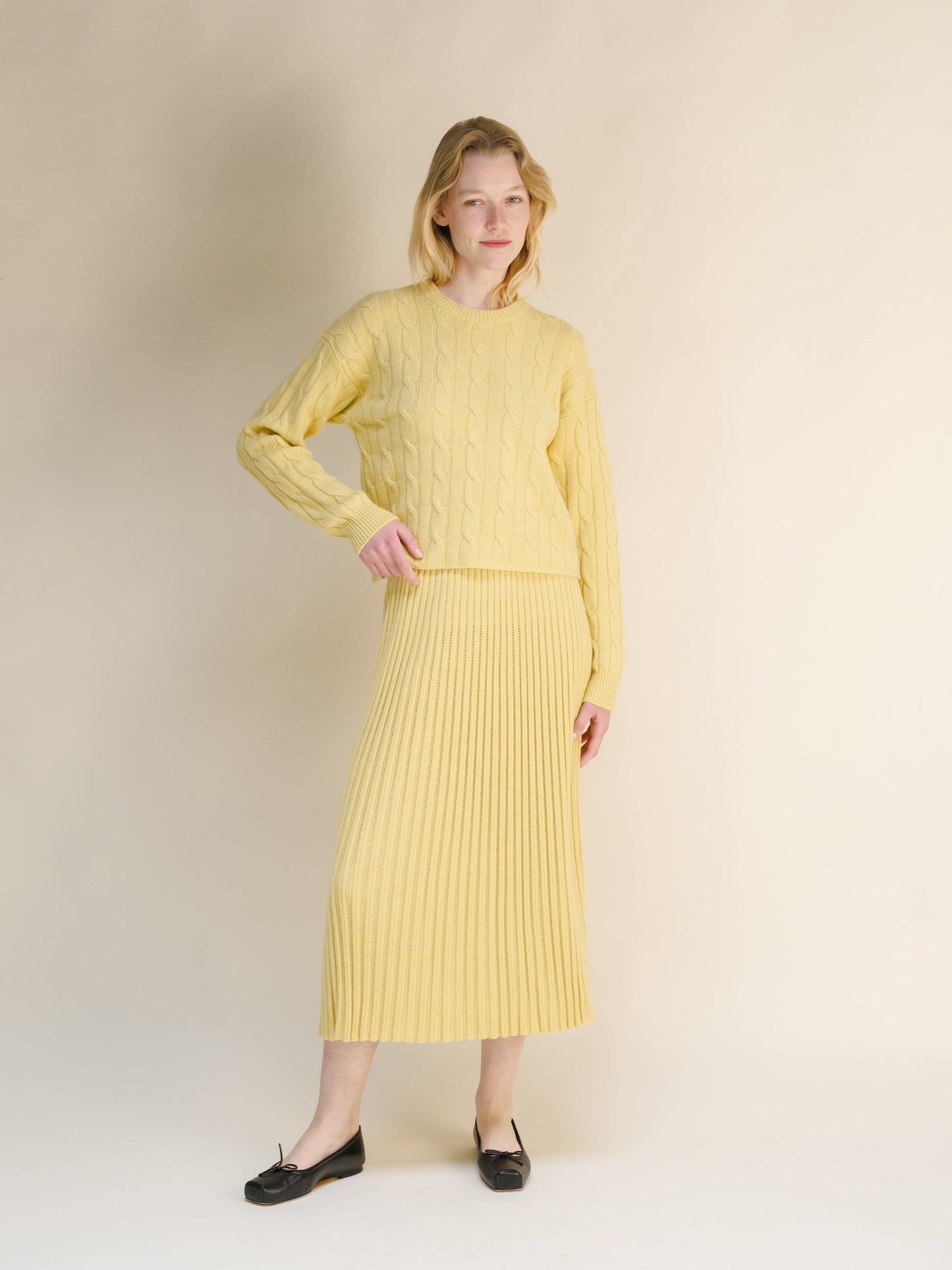 Cashmere Mix Perforated Skirt