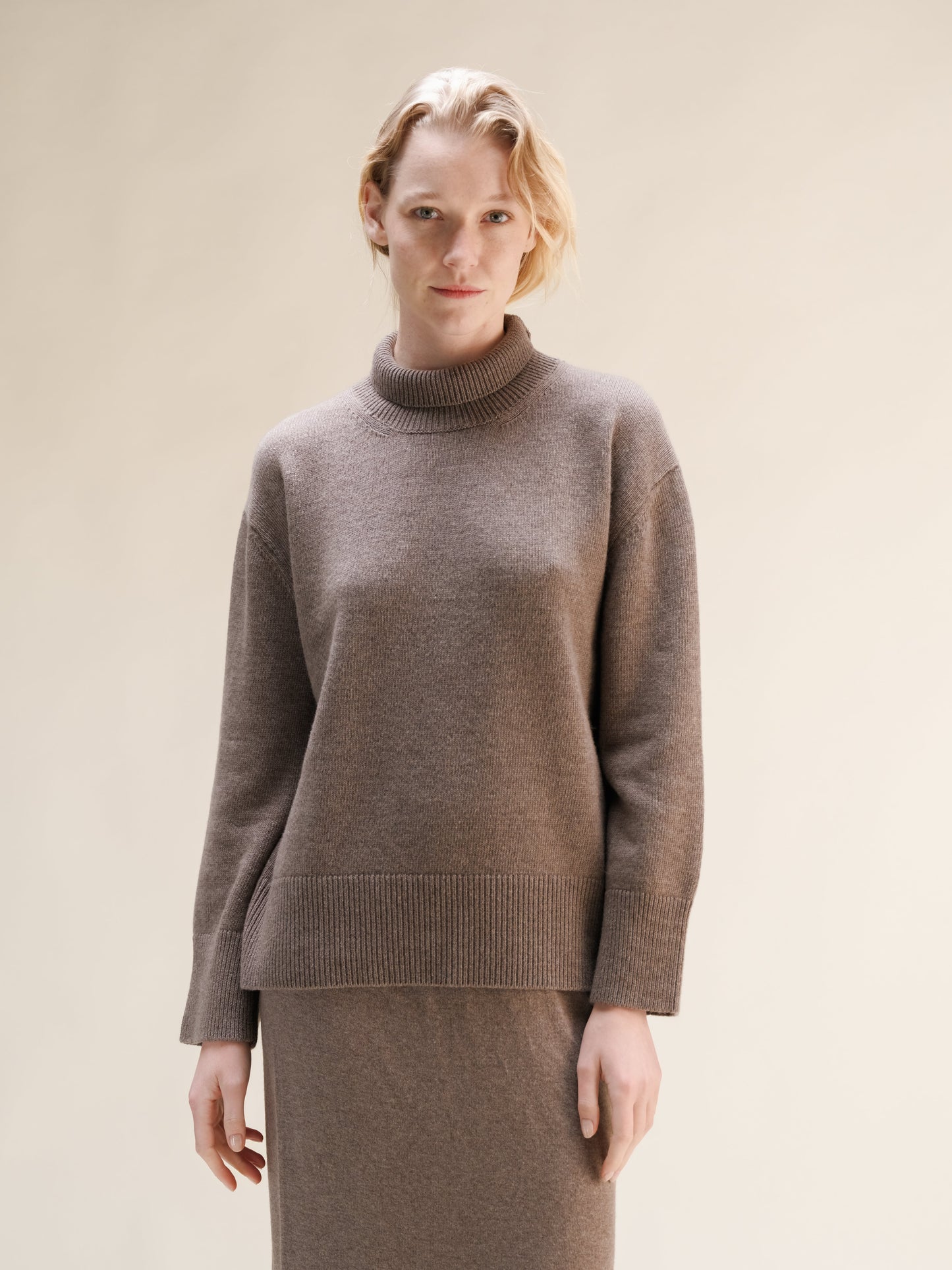 Cashmere Mix Maxi High Neck