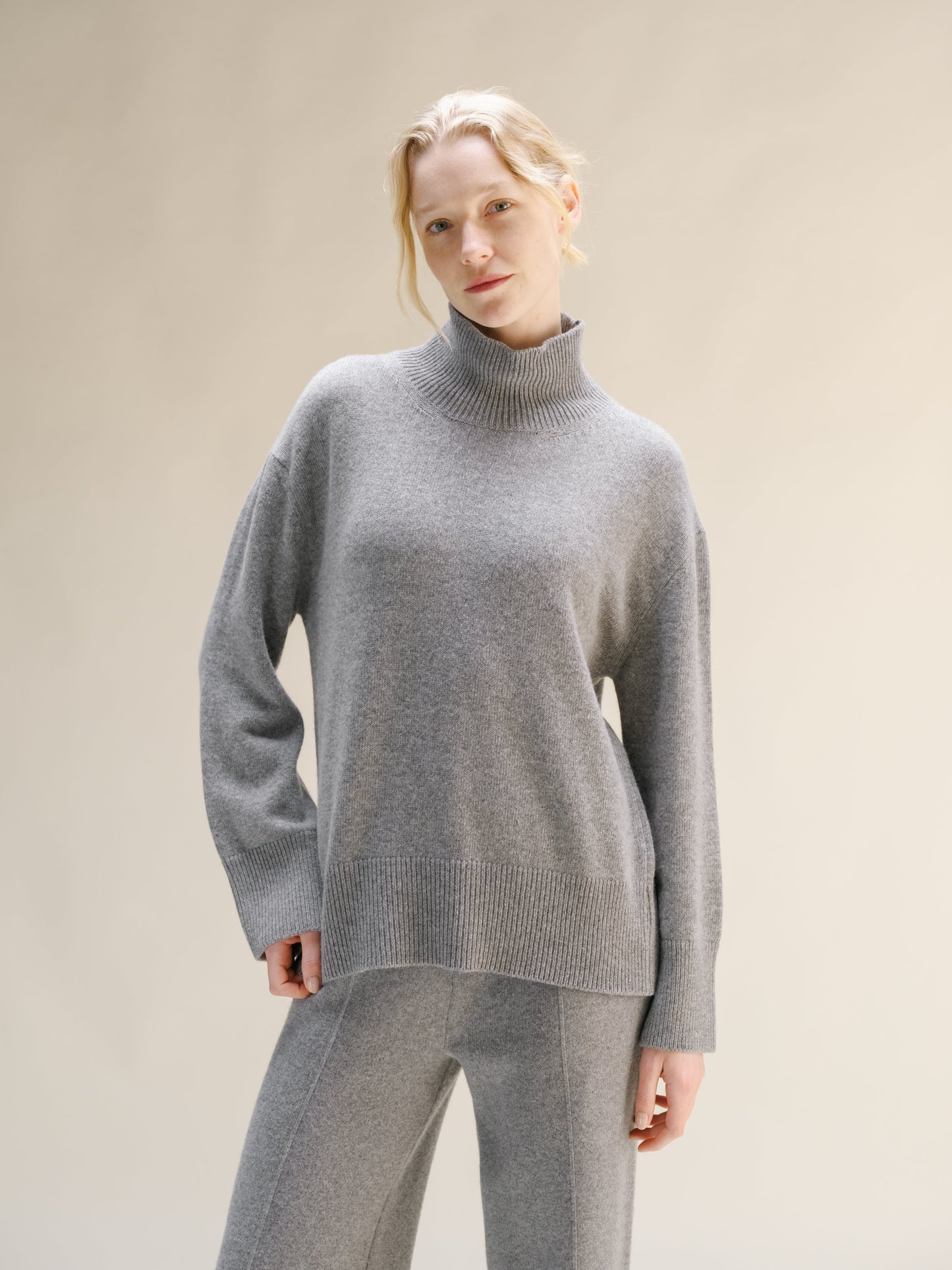 Cashmere Mix Maxi High Neck