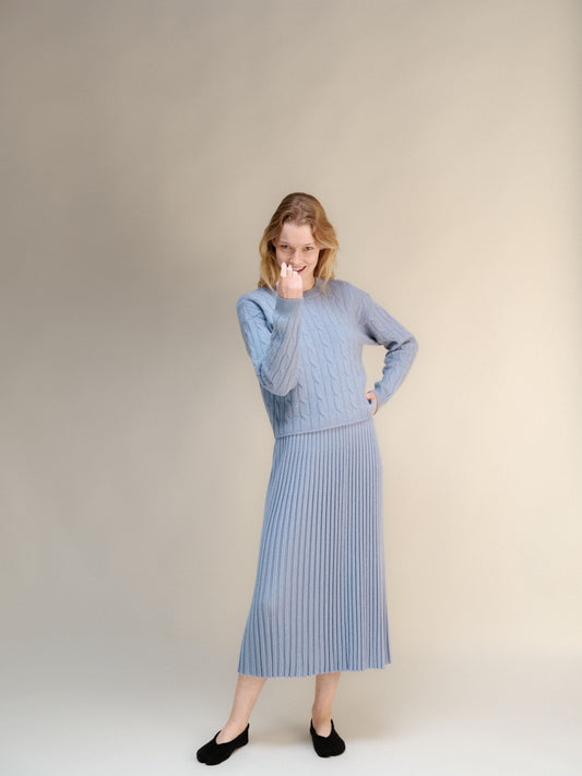 Cashmere Mix Perforated Skirt