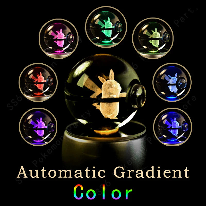 Pokemon Crystal Ball 3D Lamp Night Light