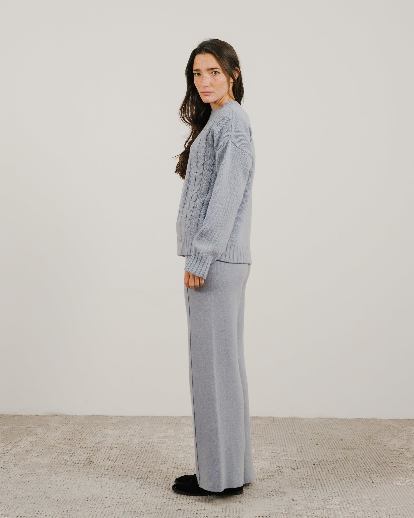 Cashmere Mix Wide-Leg Trousers