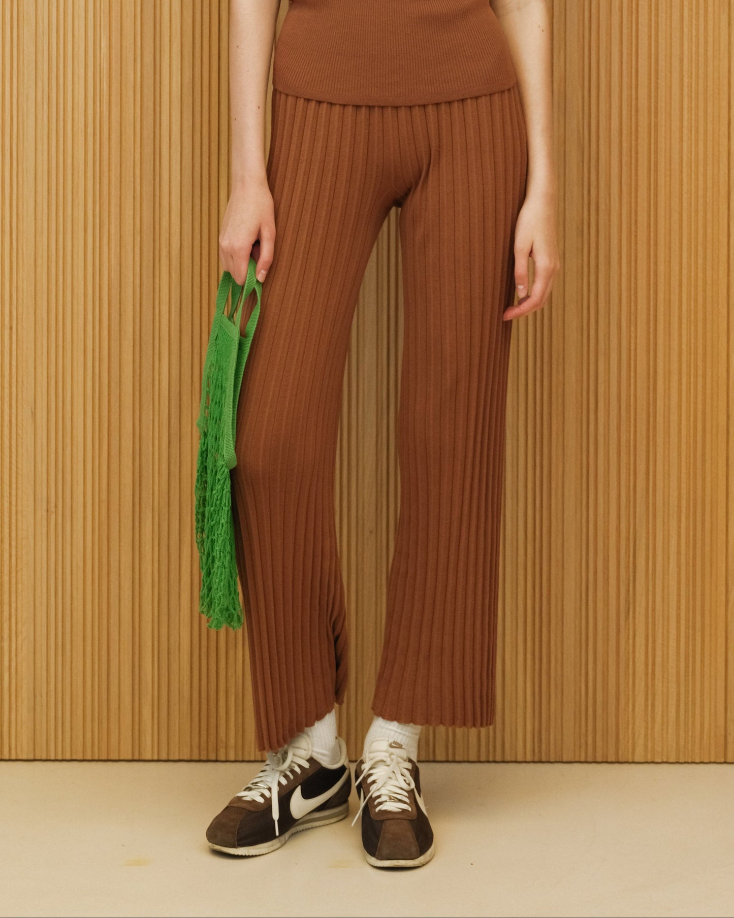Cotton Plissé Pants