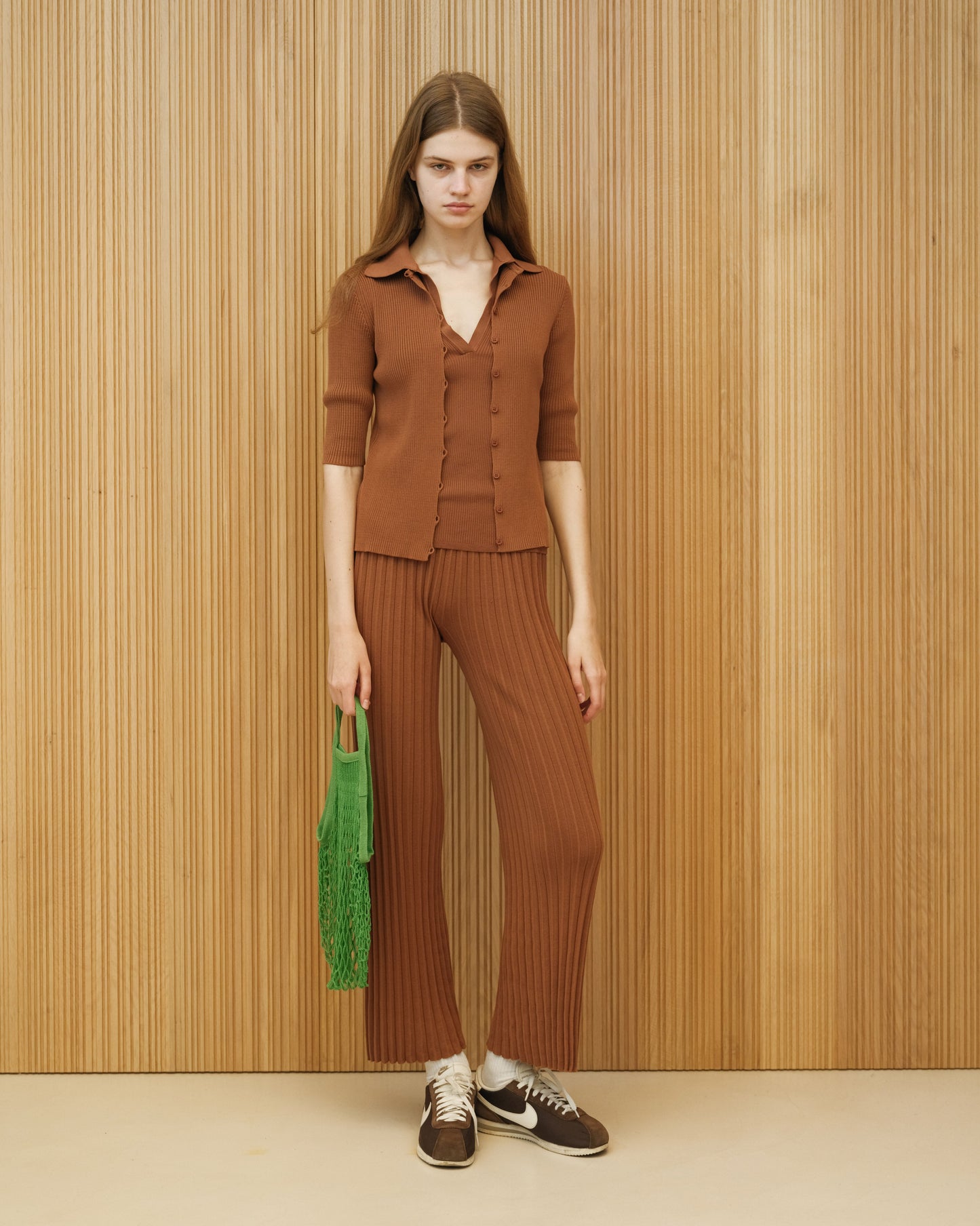 Cotton Plissé Pants