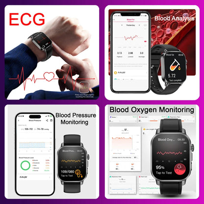 Revolutionary 2026 ECG+PPG Smart Watch for Men - Accurate Blood Pressure, Lipids & Uric Acid Monitoring with Stunning 2.0-Inch AMOLED HD Display