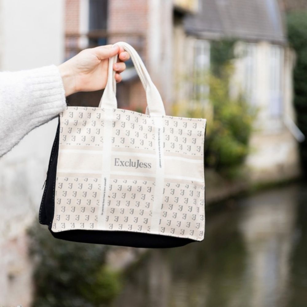 Shoppingtas Exclujess - beige/zwart (2 formaten)